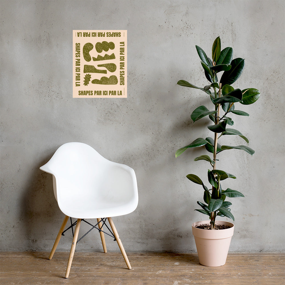 Beige poster Shapes Par ici, par la